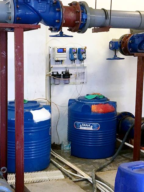 Bộ châm hóa chất Clo-pH tự động LDPHRH tại dự án