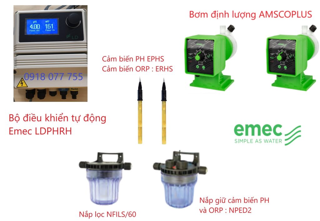 Thiết bị châm hóa chất Clo-Ph tự động LDPHRH Công suất 40l/h
