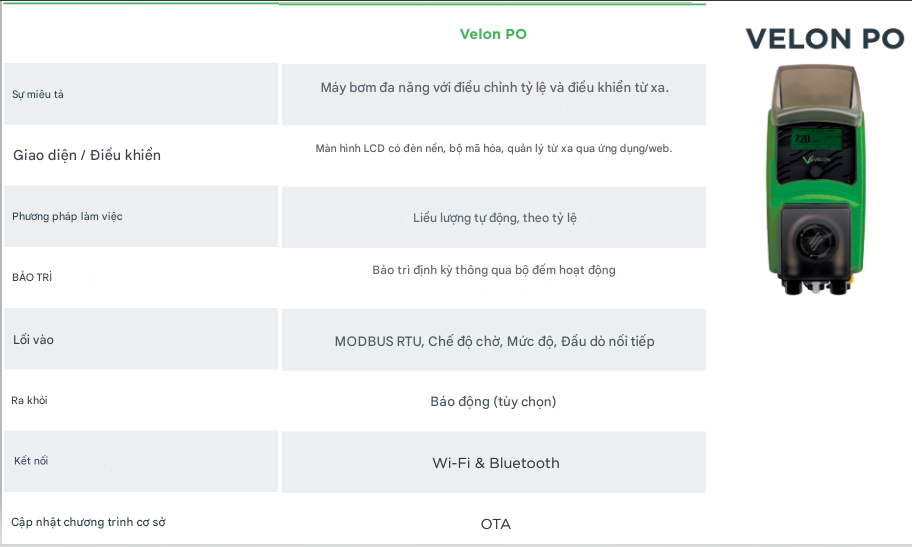 Bơm nhu động Emec VELON PO