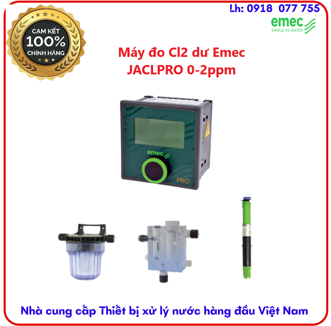 Máy đo Cl2 dư Emec JACLPRO, SCL3N/2 (0-2mg/l)
